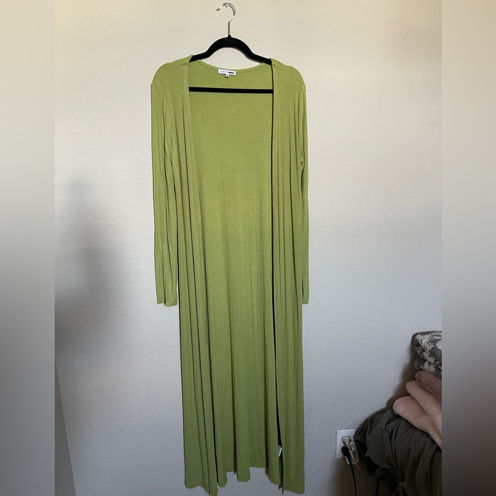 Long Green Cardigan